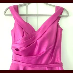 Metallic violet, off the shoulder gown